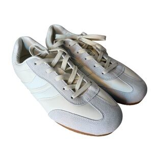 BERNESS New Retro Stadium Sneakers Lightweight Cream Grey Gum Sole Size 11